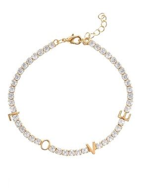 NWT! Beautiful Crystal Tennis Bracelet with LOVE